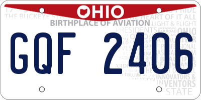 OH license plate GQF2406