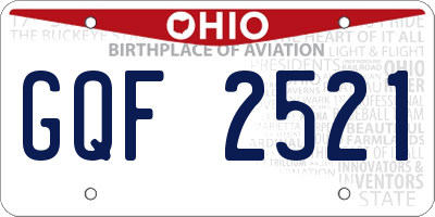 OH license plate GQF2521
