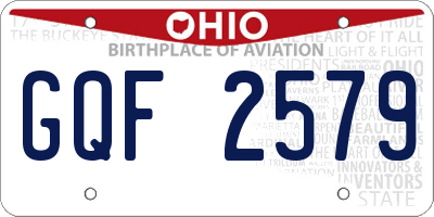 OH license plate GQF2579