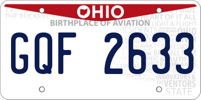 OH license plate GQF2633