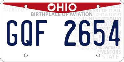 OH license plate GQF2654