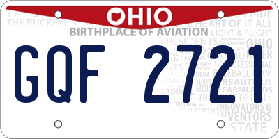 OH license plate GQF2721