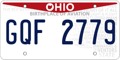 OH license plate GQF2779