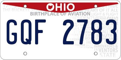 OH license plate GQF2783