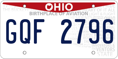OH license plate GQF2796