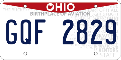 OH license plate GQF2829