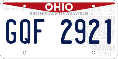 OH license plate GQF2921