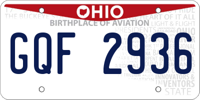 OH license plate GQF2936