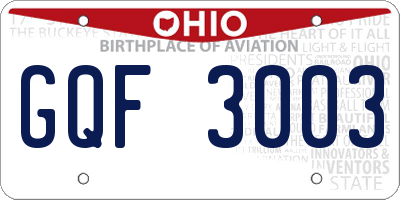 OH license plate GQF3003