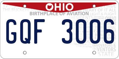 OH license plate GQF3006