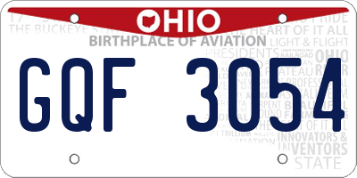 OH license plate GQF3054