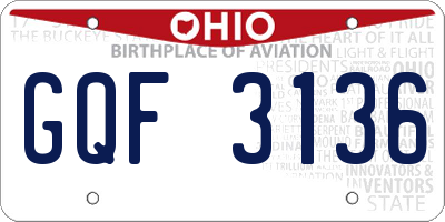 OH license plate GQF3136