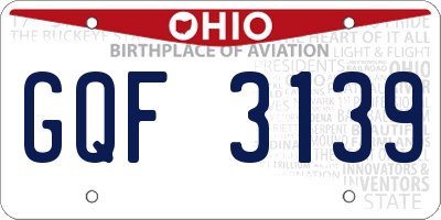 OH license plate GQF3139