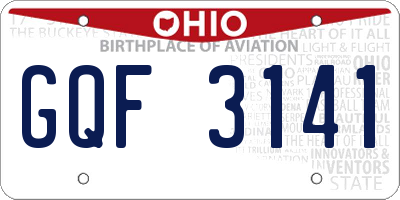 OH license plate GQF3141