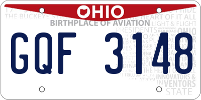 OH license plate GQF3148