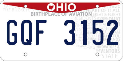 OH license plate GQF3152
