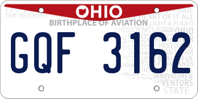 OH license plate GQF3162