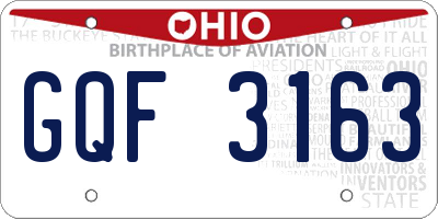 OH license plate GQF3163