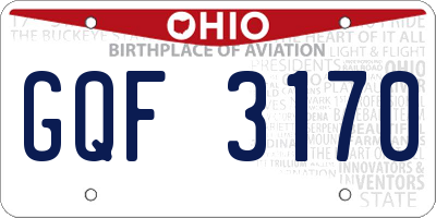 OH license plate GQF3170