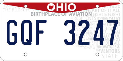 OH license plate GQF3247