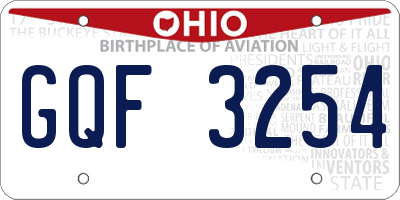 OH license plate GQF3254