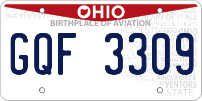 OH license plate GQF3309
