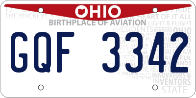 OH license plate GQF3342