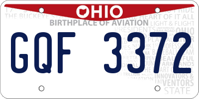 OH license plate GQF3372