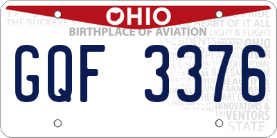 OH license plate GQF3376