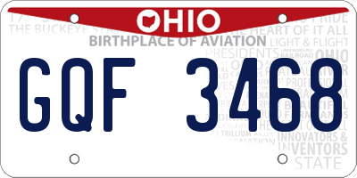 OH license plate GQF3468