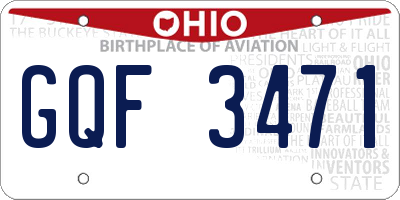 OH license plate GQF3471