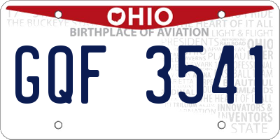 OH license plate GQF3541