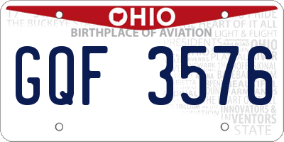 OH license plate GQF3576