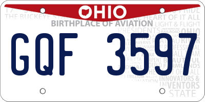 OH license plate GQF3597