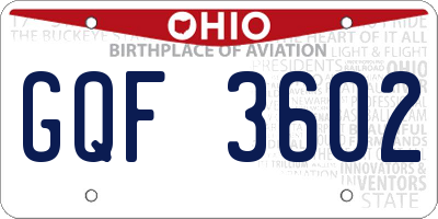 OH license plate GQF3602