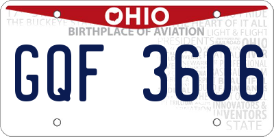 OH license plate GQF3606
