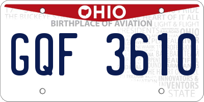 OH license plate GQF3610