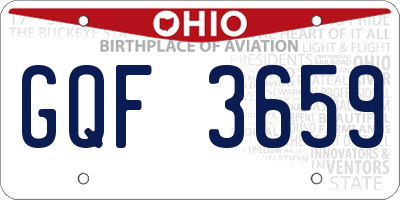 OH license plate GQF3659