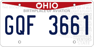OH license plate GQF3661
