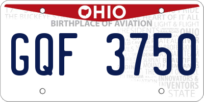OH license plate GQF3750
