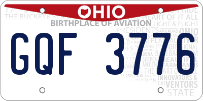 OH license plate GQF3776