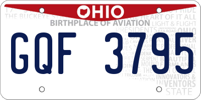 OH license plate GQF3795