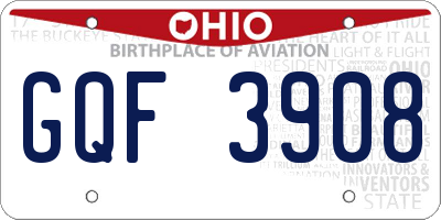 OH license plate GQF3908
