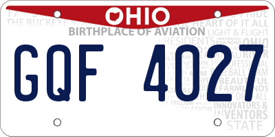 OH license plate GQF4027