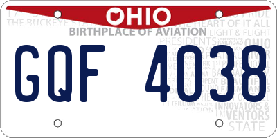 OH license plate GQF4038