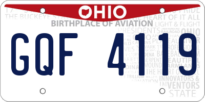 OH license plate GQF4119