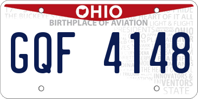 OH license plate GQF4148