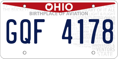 OH license plate GQF4178