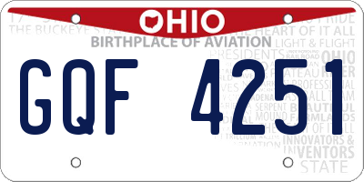 OH license plate GQF4251
