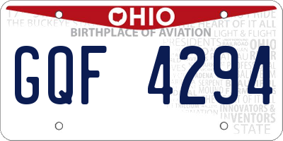 OH license plate GQF4294